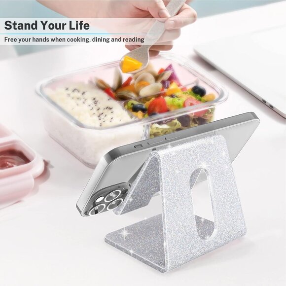 Acrylic Cell Phone Stand, Portable Phone Holder, Phone Stand for Desk, Compatibl - Picture 2 of 7